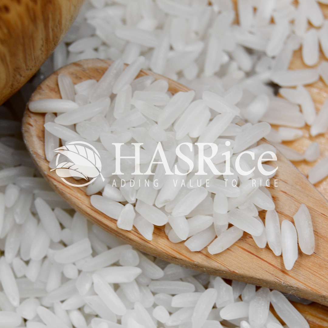 IRRI-6 25% broken white rice grain (close-up 3 of 6)