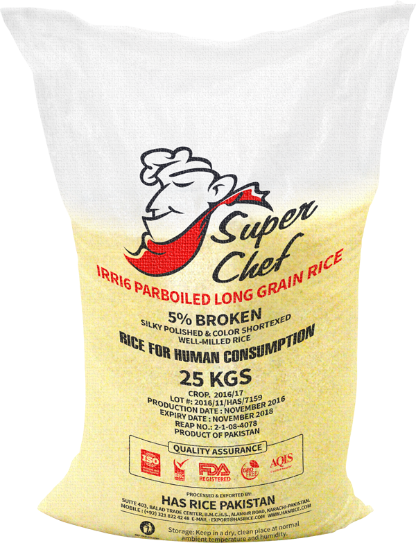 IRRI-6 rice in 25 kg bag (parboiled)